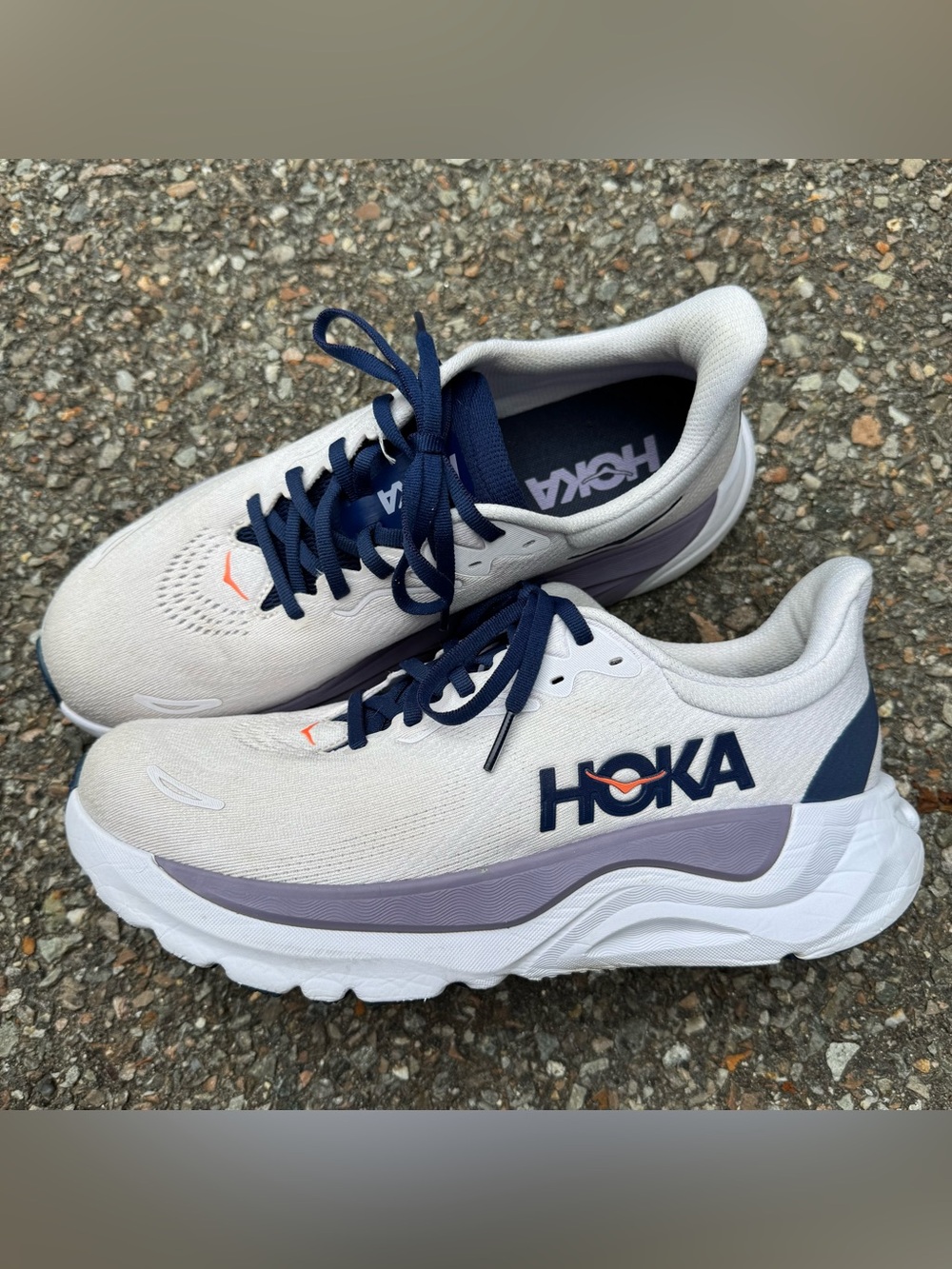 Hoka One One Arahi Shoes Womens 10 White Blue Running Walking Gym Active Lace - Picture 3 of 8
